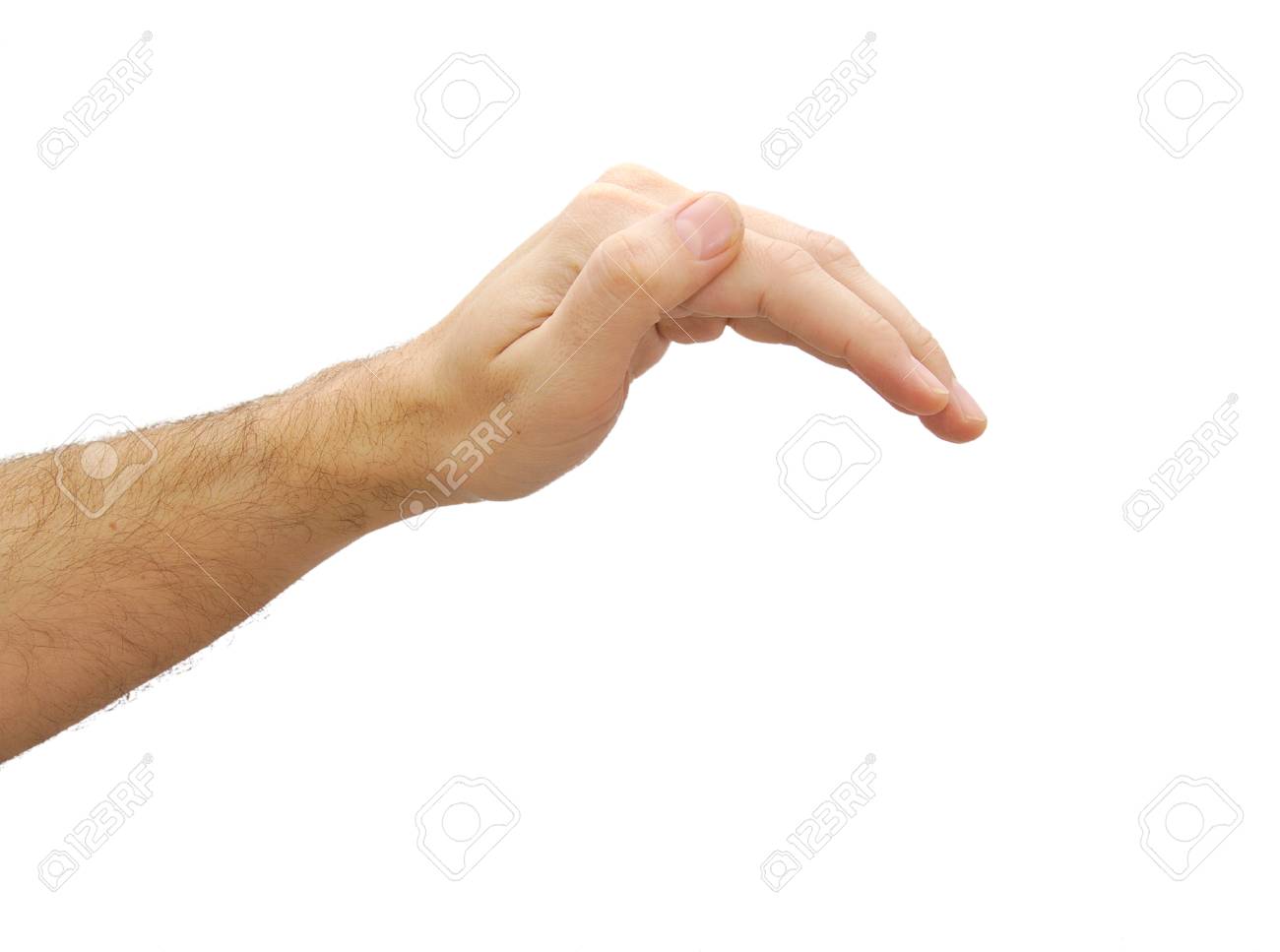 hand prepared to cover anything gesture isolated on white
