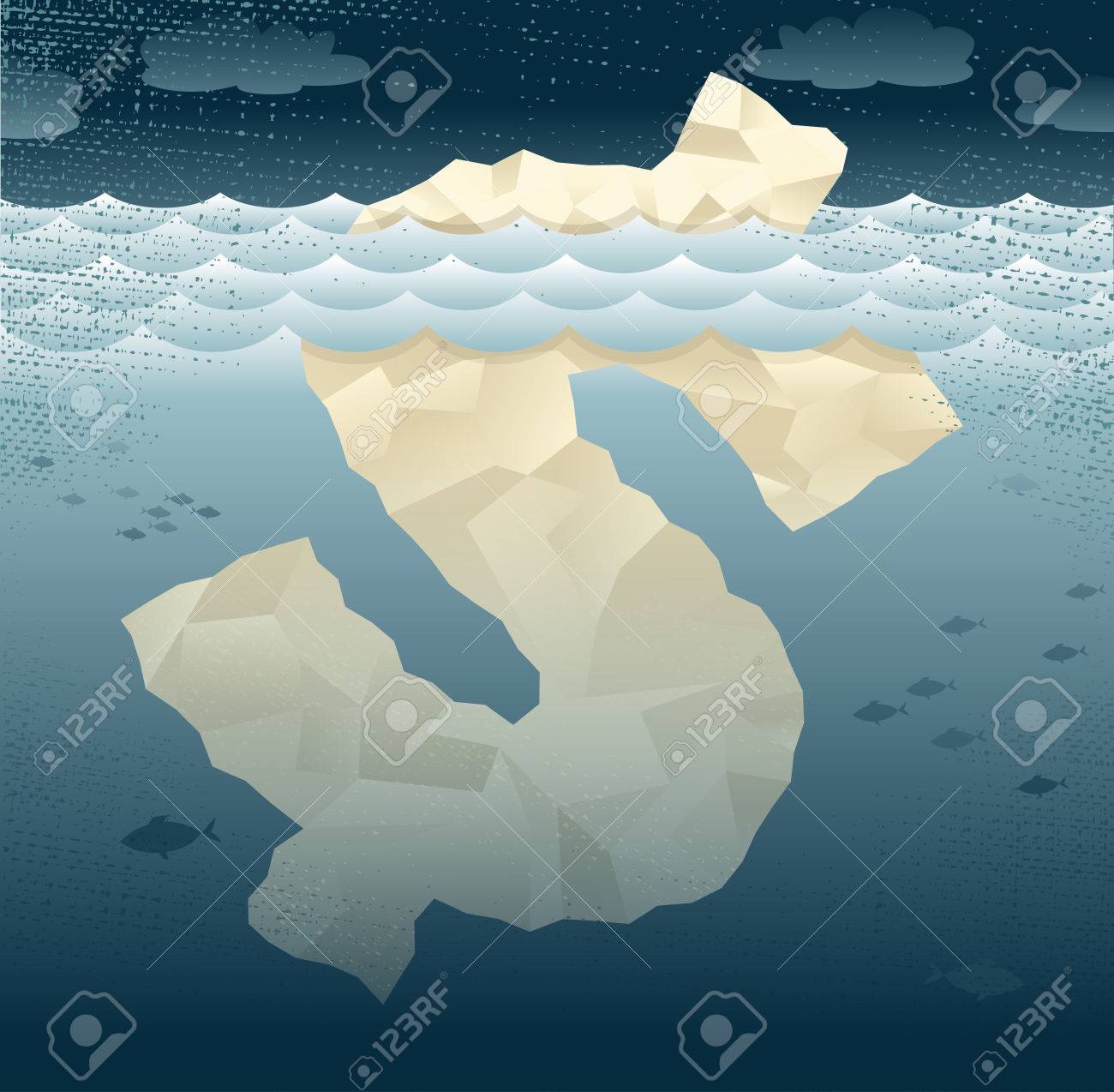 Abstract Business Tip Of The Dollar Iceberg Great Illustration