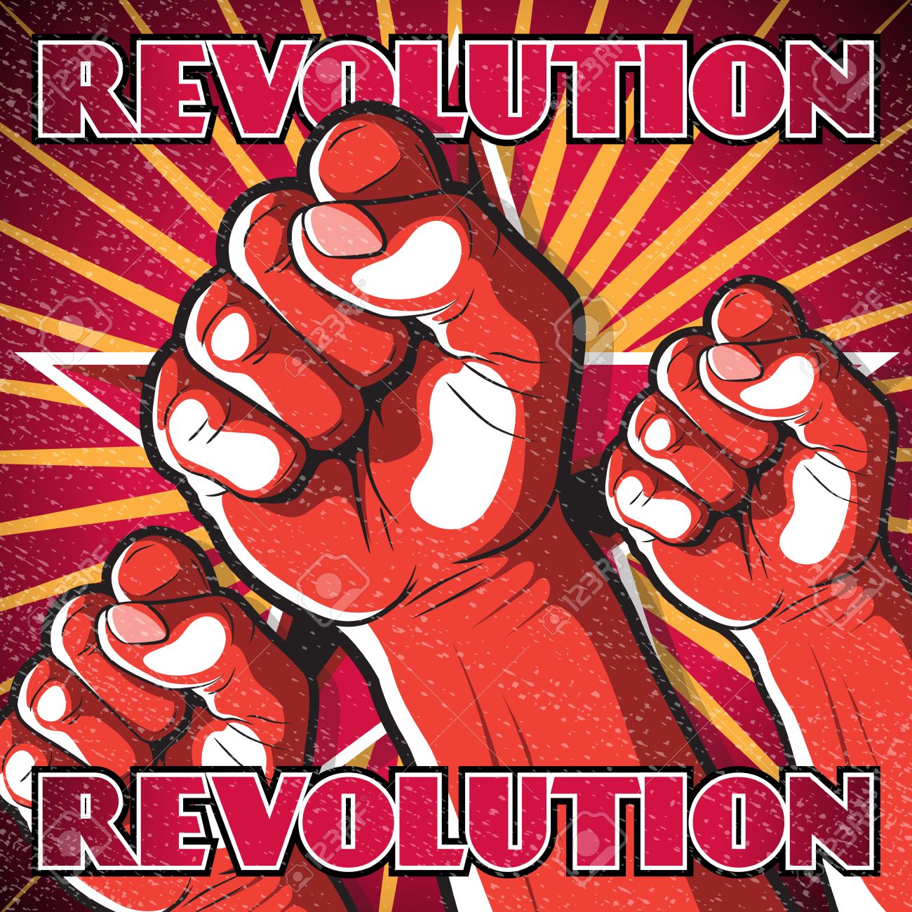 retro punching fist revolution sign great illustration of russian