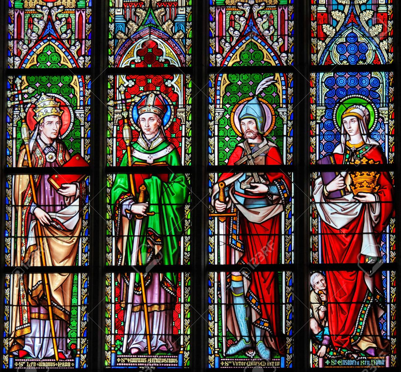 Vitral Na Igreja Da Nossa Senhora Do Sablon Em Bruxelas Na