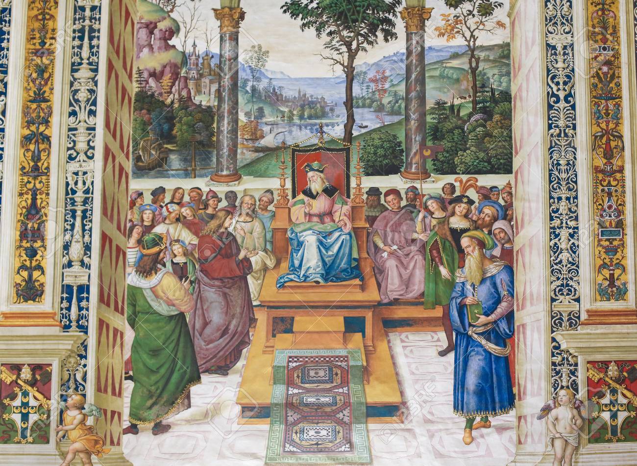 フレスコ画<ピッコロミーニ図書館＜シエナ大聖堂 ピントリッキオ