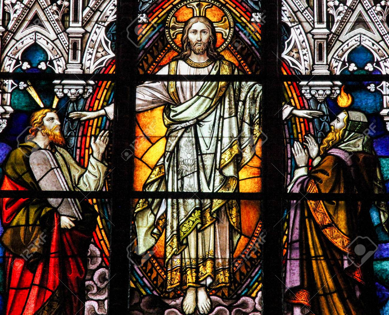 Stained Glass Window Depicting Jesus 