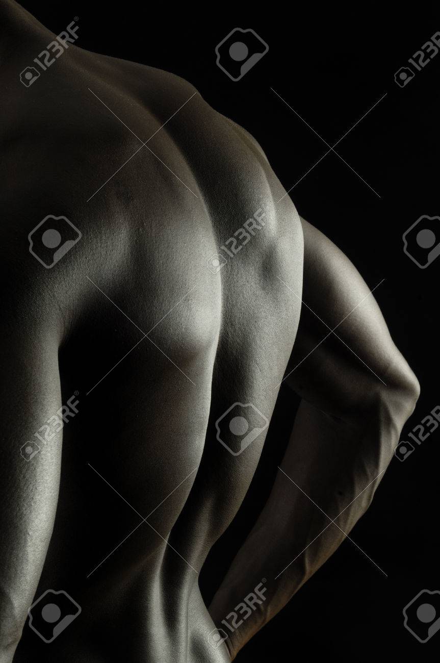 Back Of A Naked African Boy, Black Background Stock Photo, Picture and  Royalty Free Image. Image 47219591.