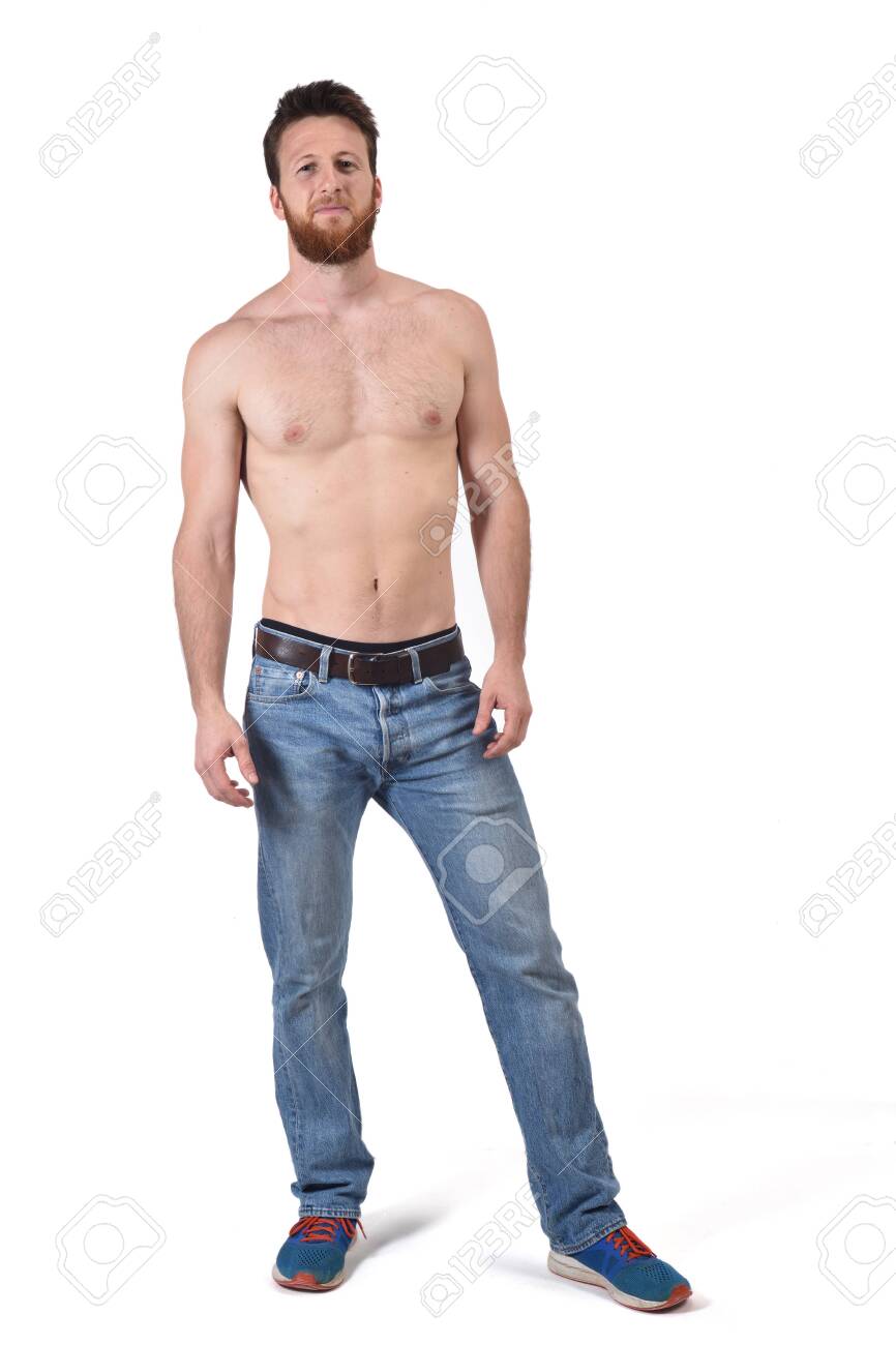 shirtless guys in jeans