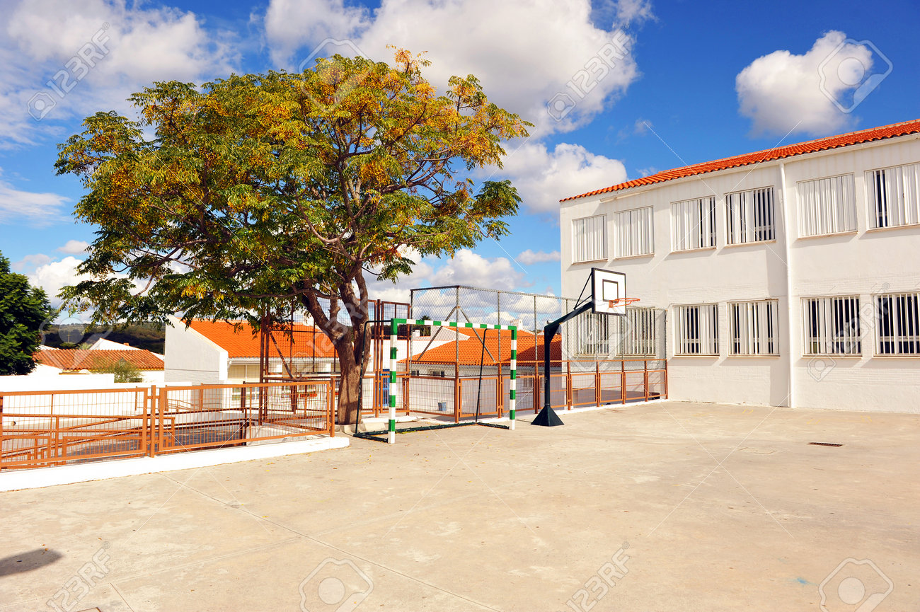 basketball court schoolyard school recess stock photo picture and schoolyard