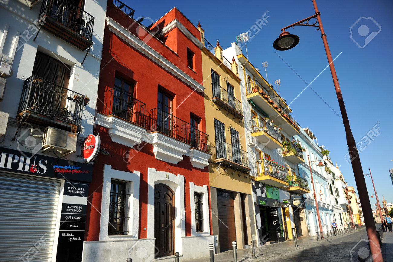 Betis Street Located On The Banks Of The Guadalquivir River Stock Photo Picture And Royalty Free Image Image