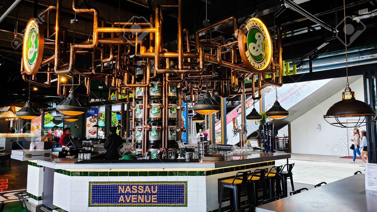 Pahang Malaysia July 1 2019 Interior Of The Coolest Drinking Bar Counter In High Line Roof Top Market At Sky Avenue Genting Highlands Stock Photo Picture And Royalty Free Image Image 129868416