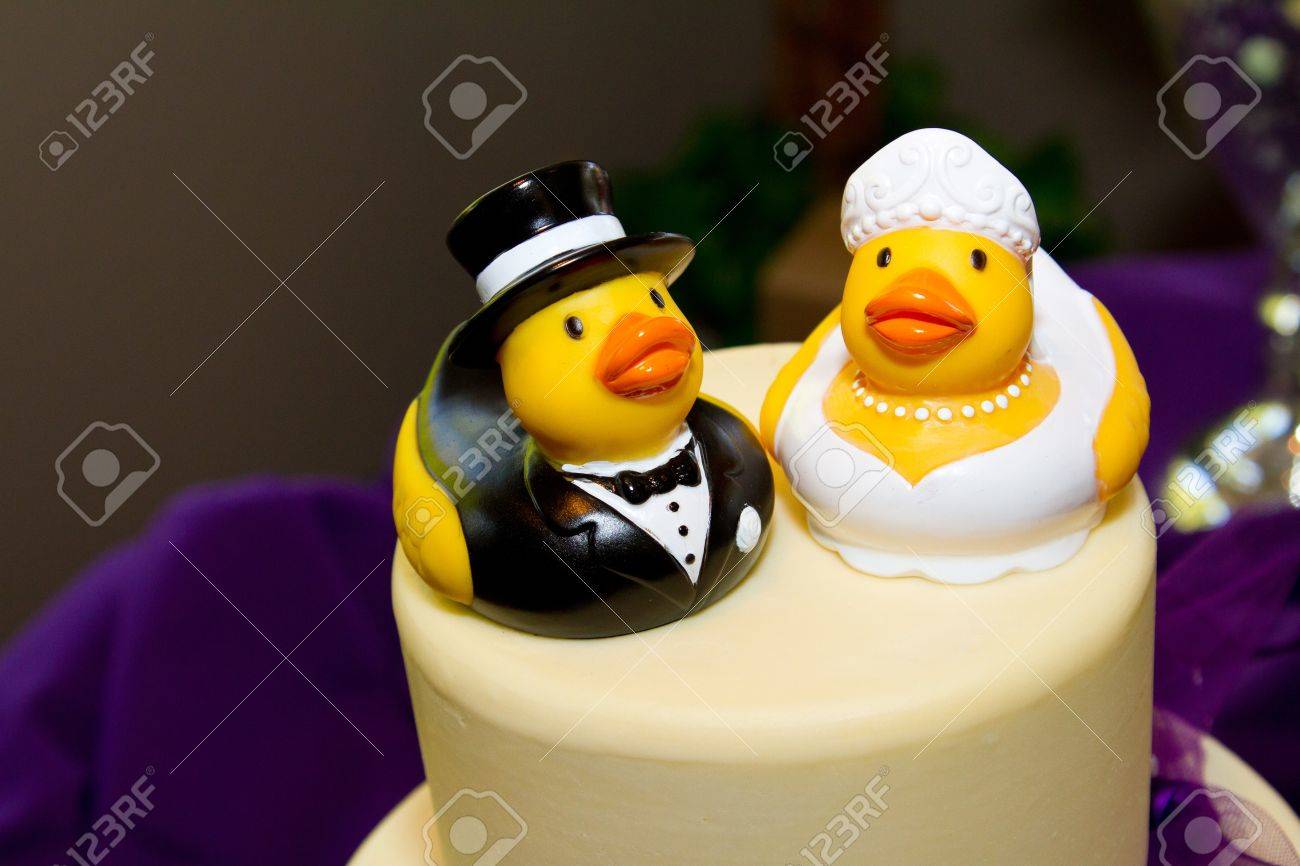 Rubber Ducks Are The Cake Toppers For This Wedding Cake At A Very Non Traditional Reception For The Bride And Groom Stock Photo Picture And Royalty Free Image Image 16947264