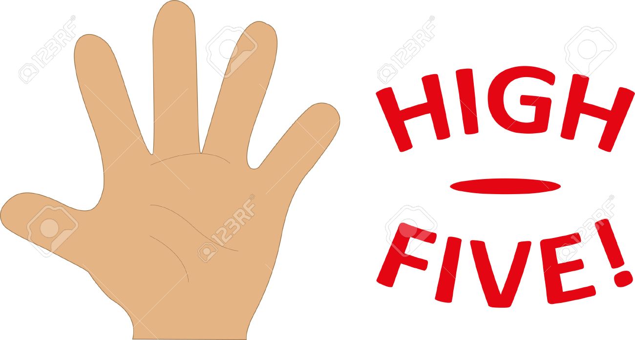 High Five Hand Illustration Stock Photo, Picture and Royalty Free Image.  Image 44273450., image size:1300x697