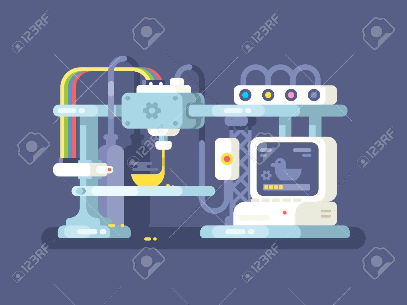 3d printing device flat design. Technology manufacturing and prototype. Vector illustration - 57081181 3d printing device flat design. Technology manufacturing and prototype. Vector illustration - 57081181