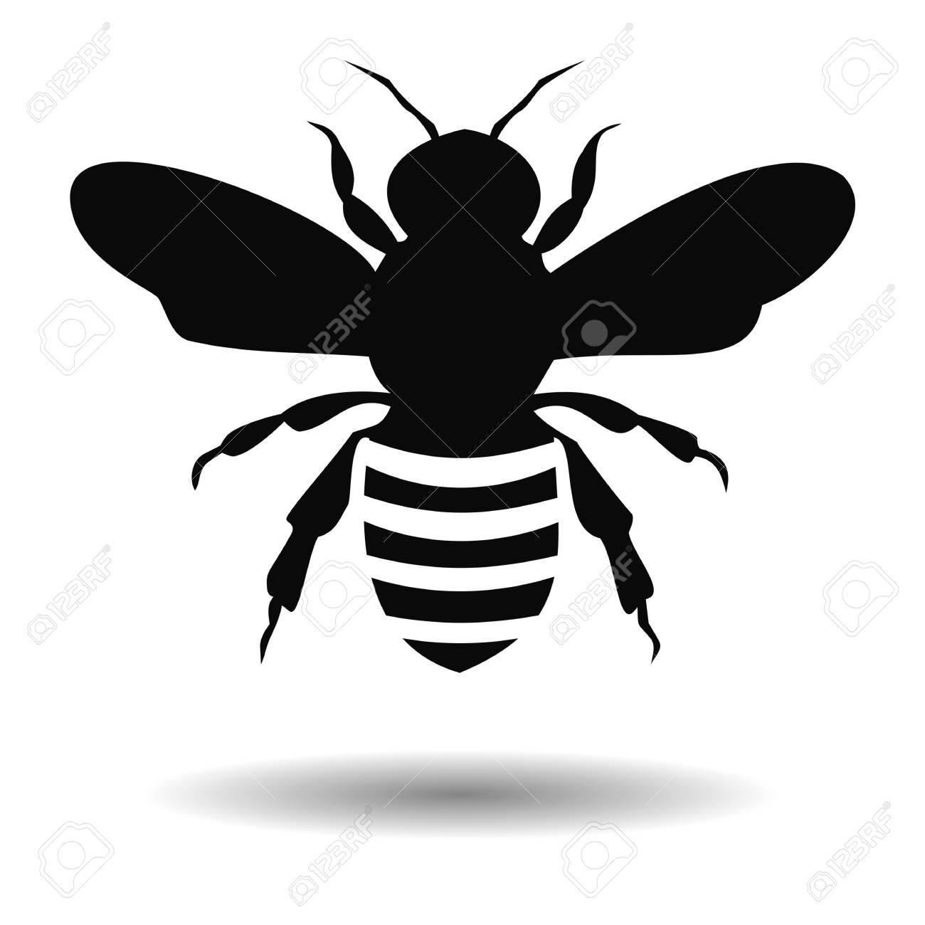 Silhouette D Abeille Noire Isolee Sur Fond Blanc Illustration Clip Art Libres De Droits Vecteurs Et Illustration Image