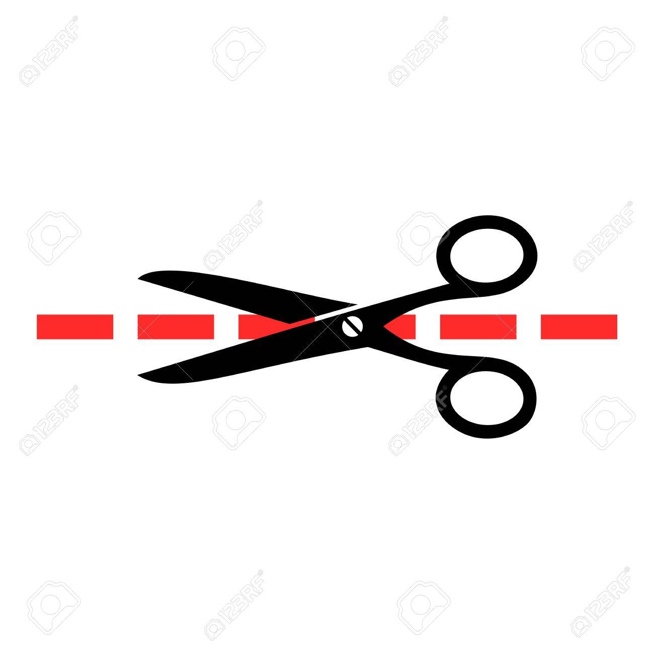 ハサミを横にカットのイラスト素材 ベクタ Image