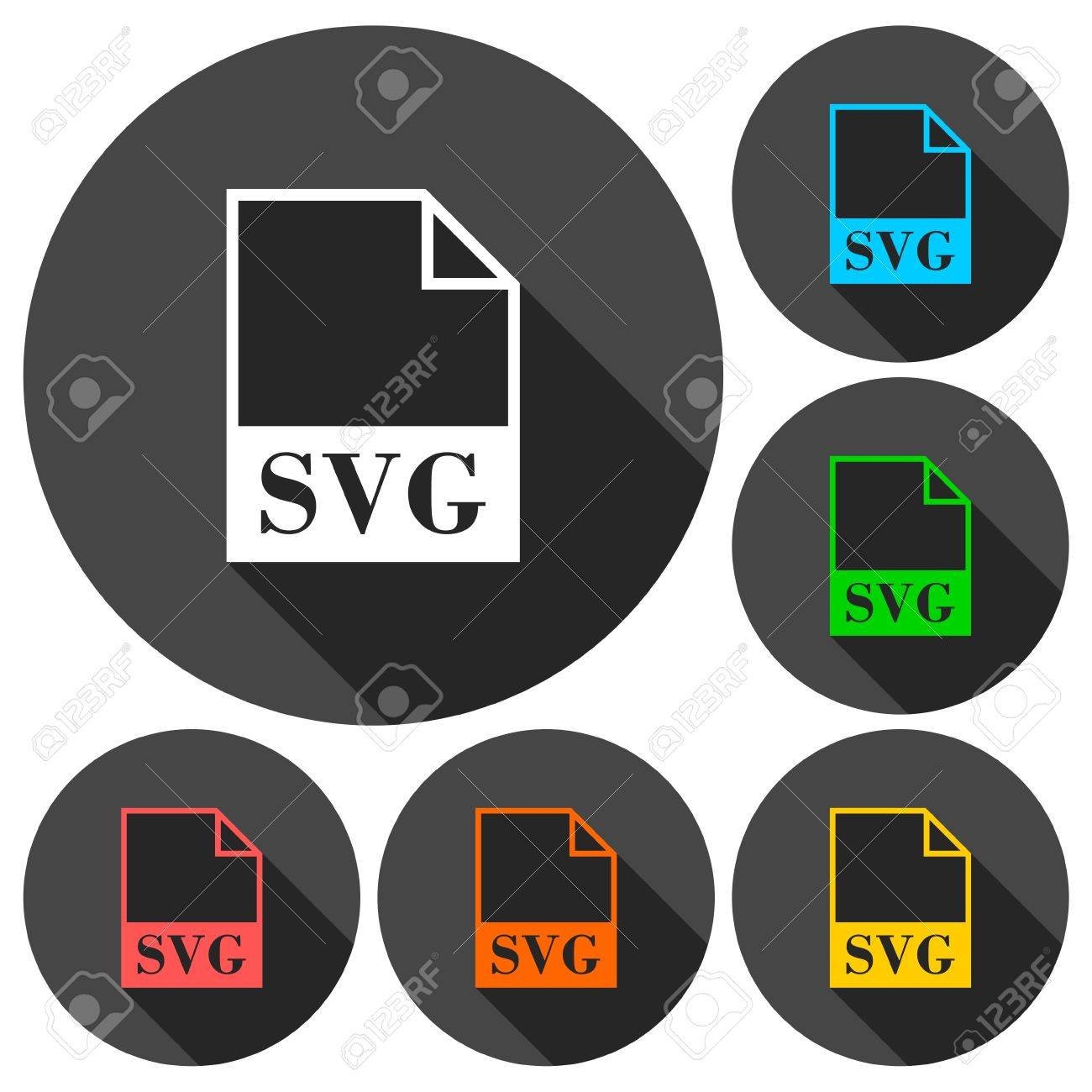 Download Svg File Icons Set With Long Shadow Royalty Free Cliparts Vectors And Stock Illustration Image 56625065
