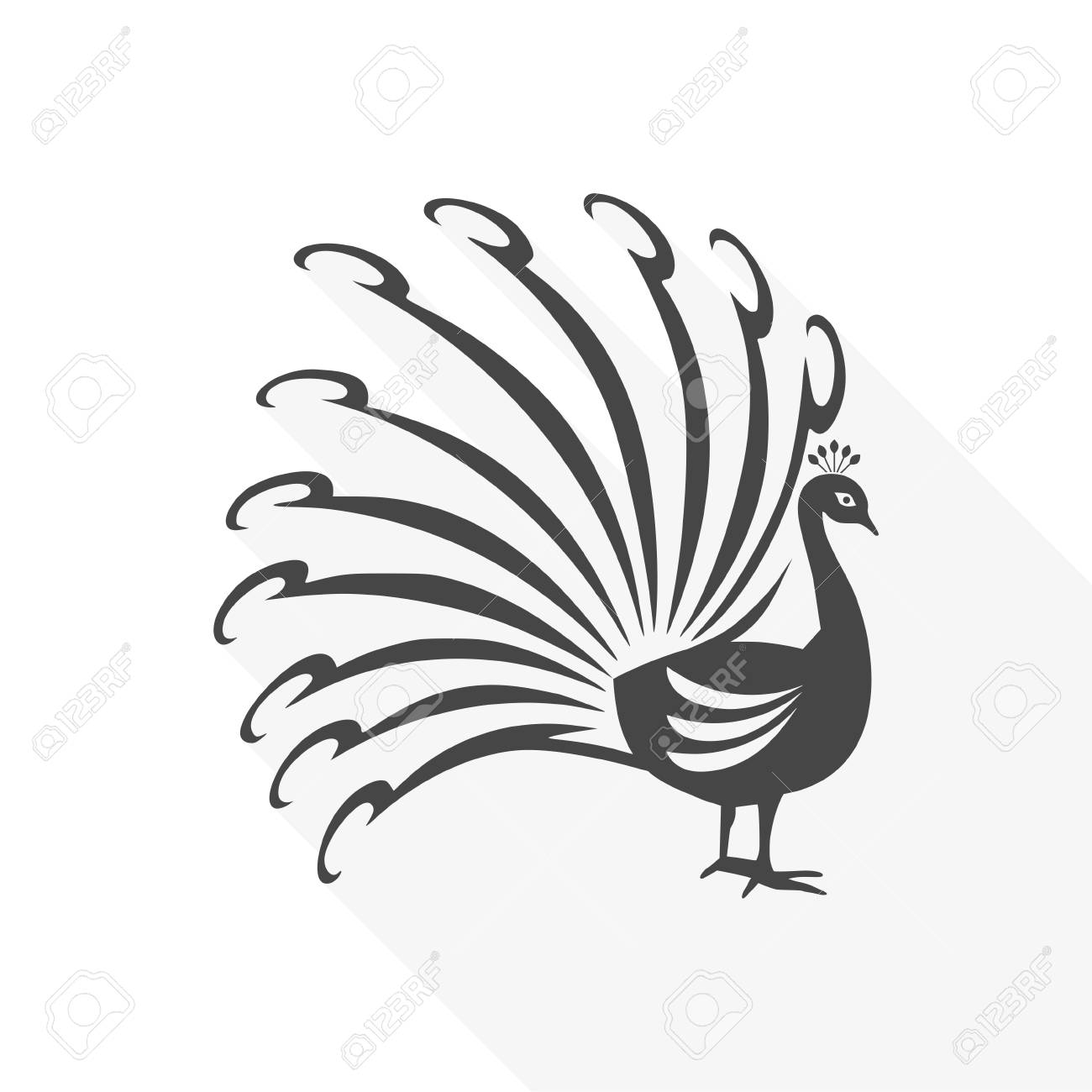 大きな美しいロングテール クリップ アート デザイン図様式化された鳥 のイラスト素材 ベクタ Image