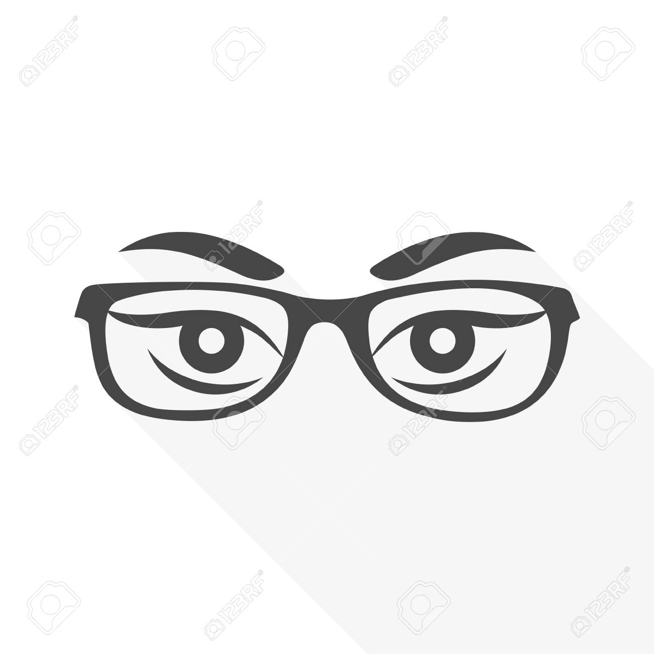 Woman's Eyes With Glasses Vector - Illustration With Long Shadow Royalty  Free SVG, Cliparts, Vectors, and Stock Illustration. Image 88773685., image size:1300x1300