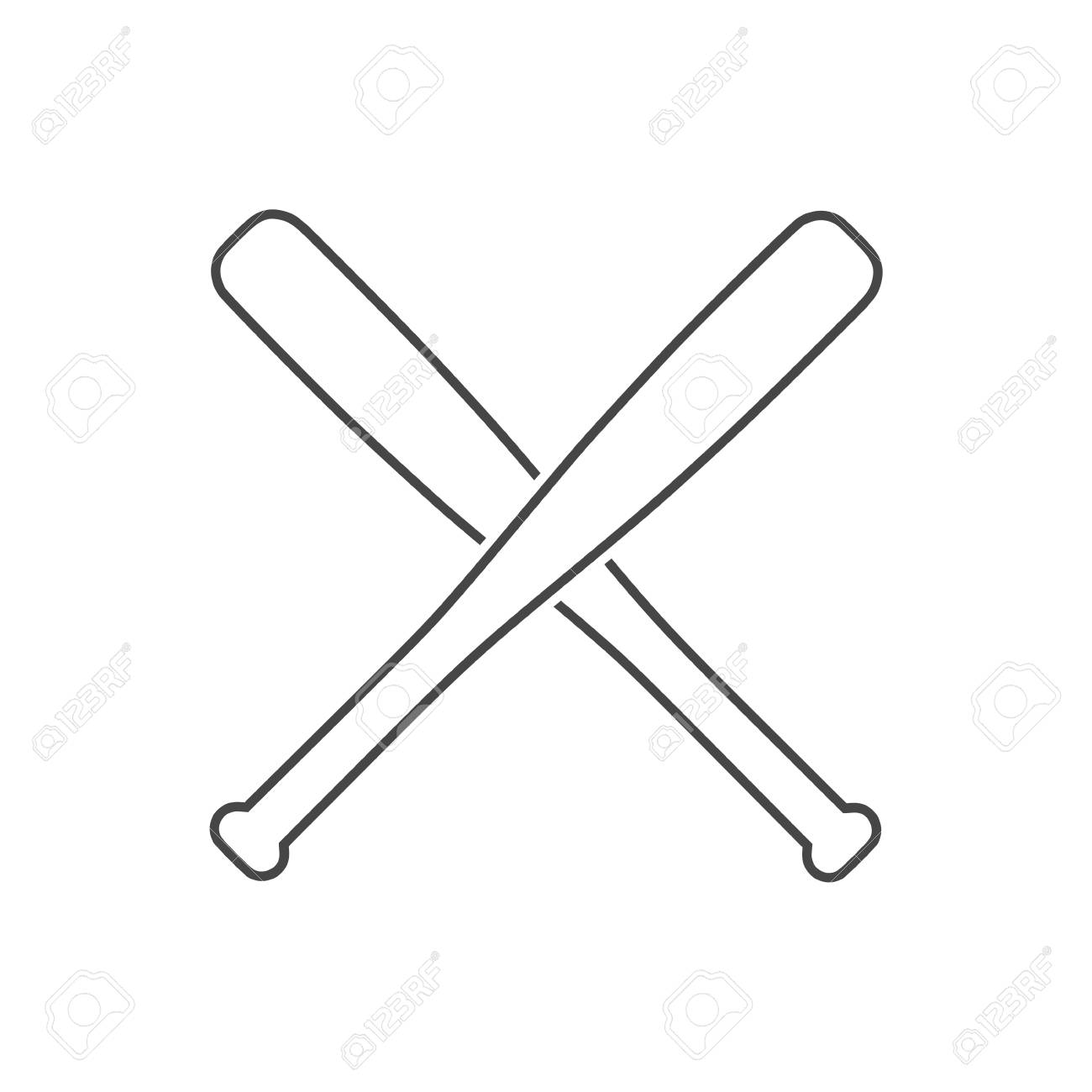 Baseball Bat Vector Illustration Isolated On White Background ...