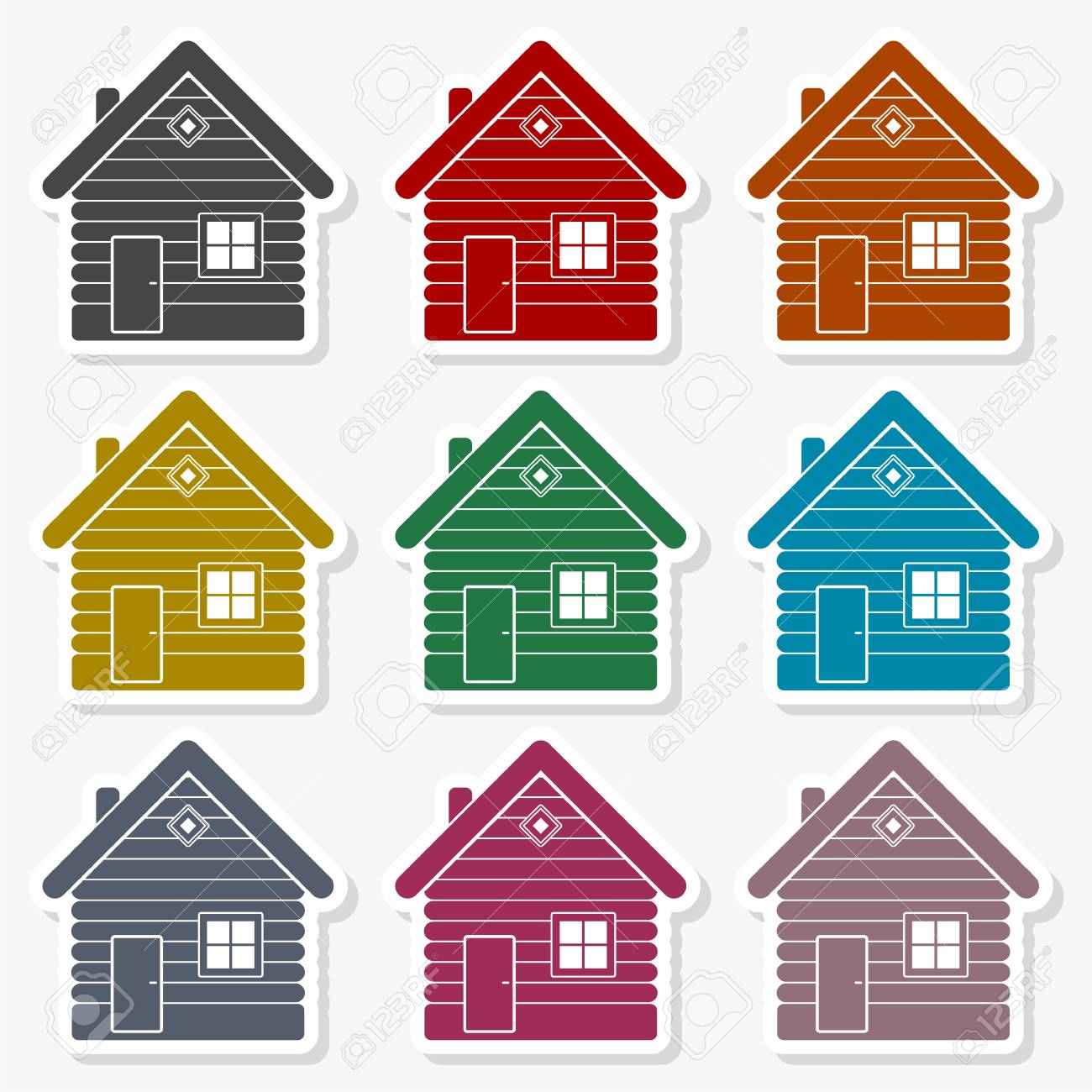 ウッドログハウスアイコンベクトルイラスト のイラスト素材 ベクタ Image