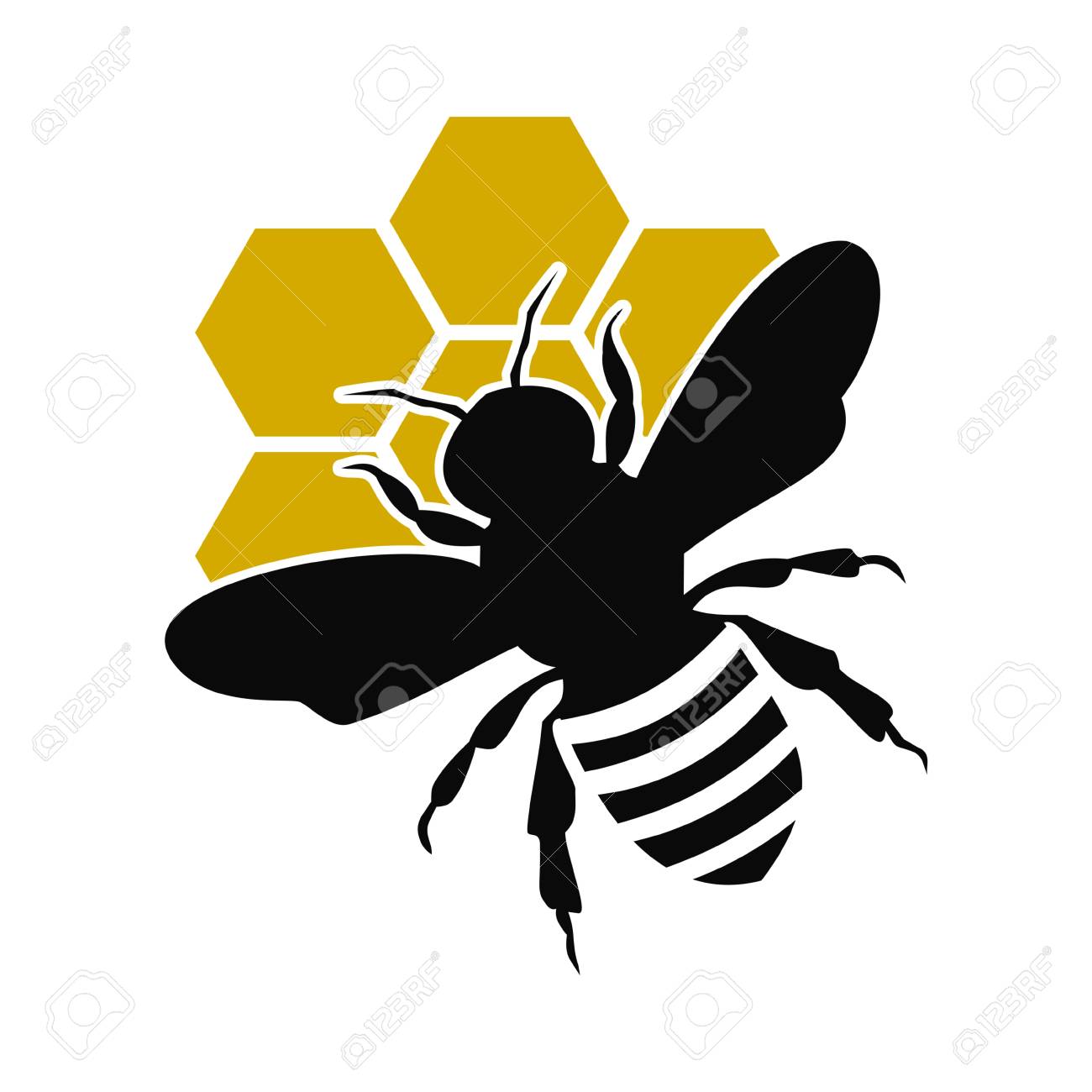 Bee Silhouette – Black silhouette of a bee.