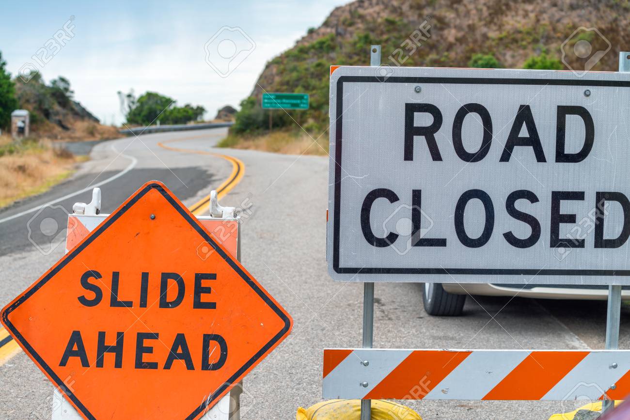 Road closed signs, danger concept. - 87855190 Road closed signs, danger concept. - 87855190