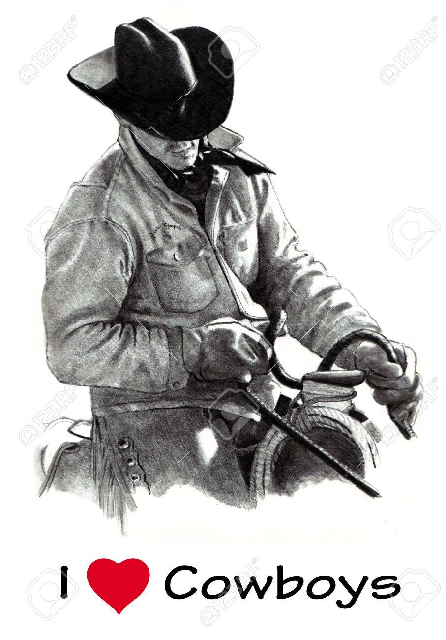10880277-Pencil-Drawing-of-Cowboy-in-Saddle-Holding-Reins-Stock-Photo.jpg