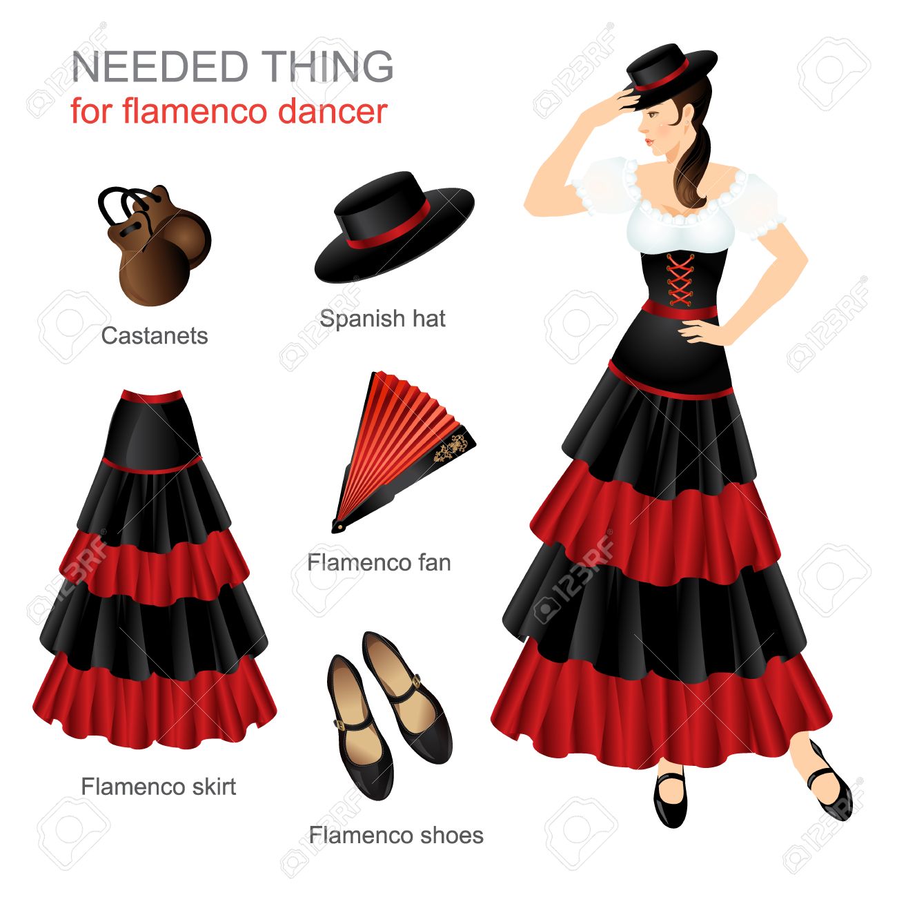 Flamenca Jupes Espagnoles Jupes Espagnoles De Flamenco, Taille 40 - Main Image