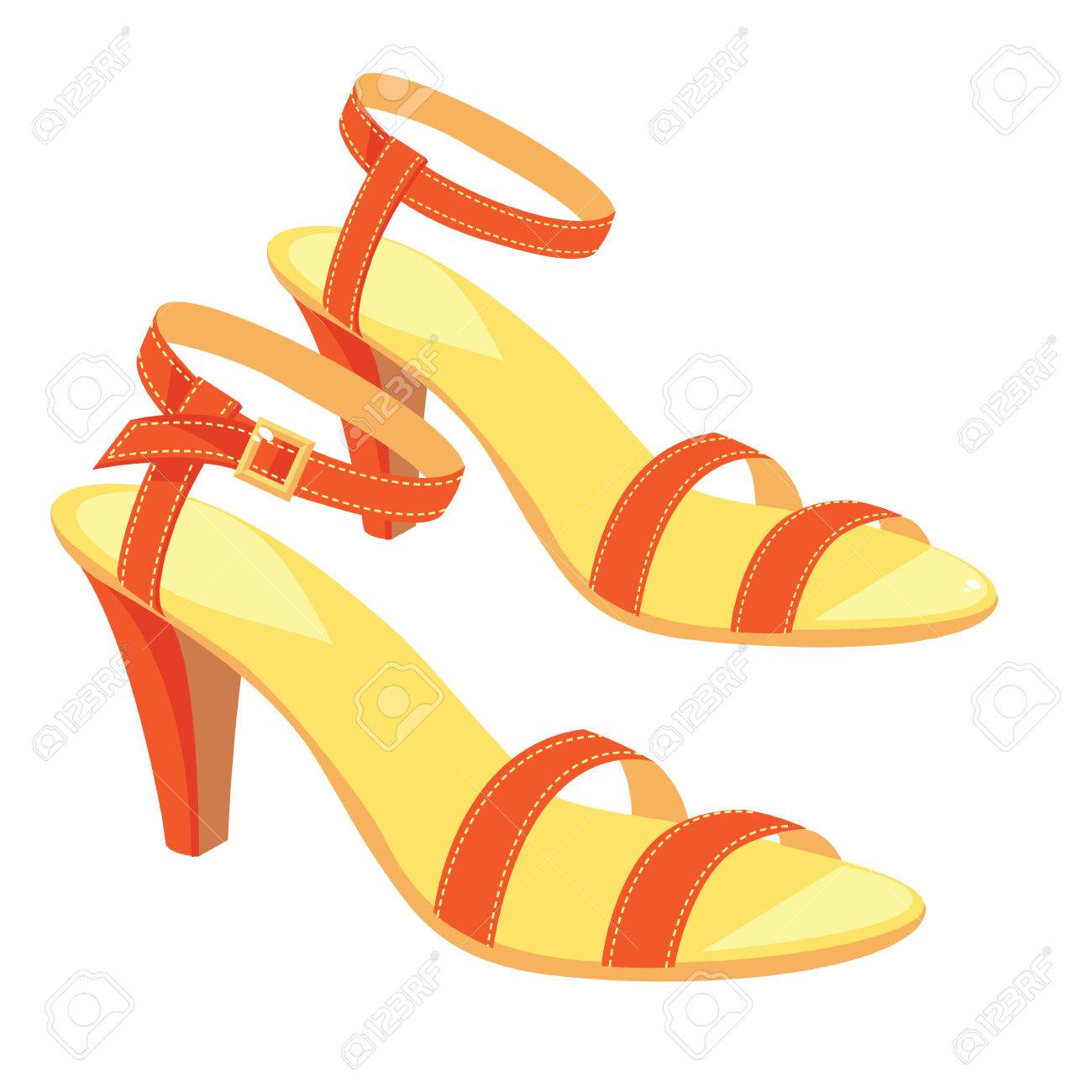 white and red sandals