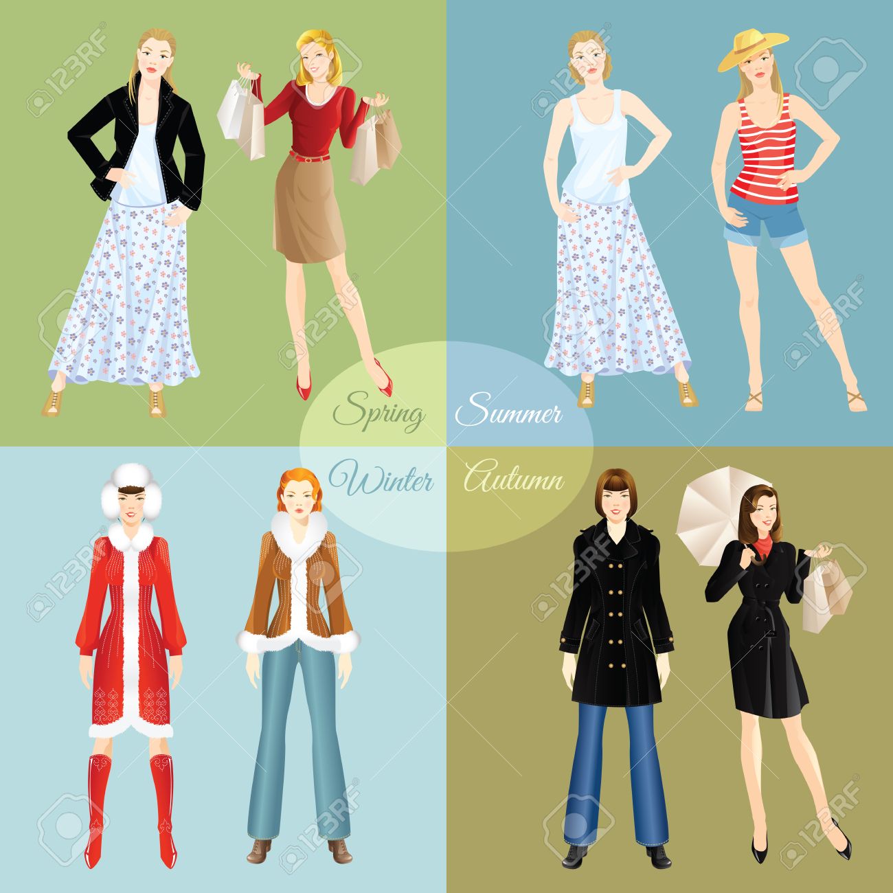 Fall winter spring summer clothing