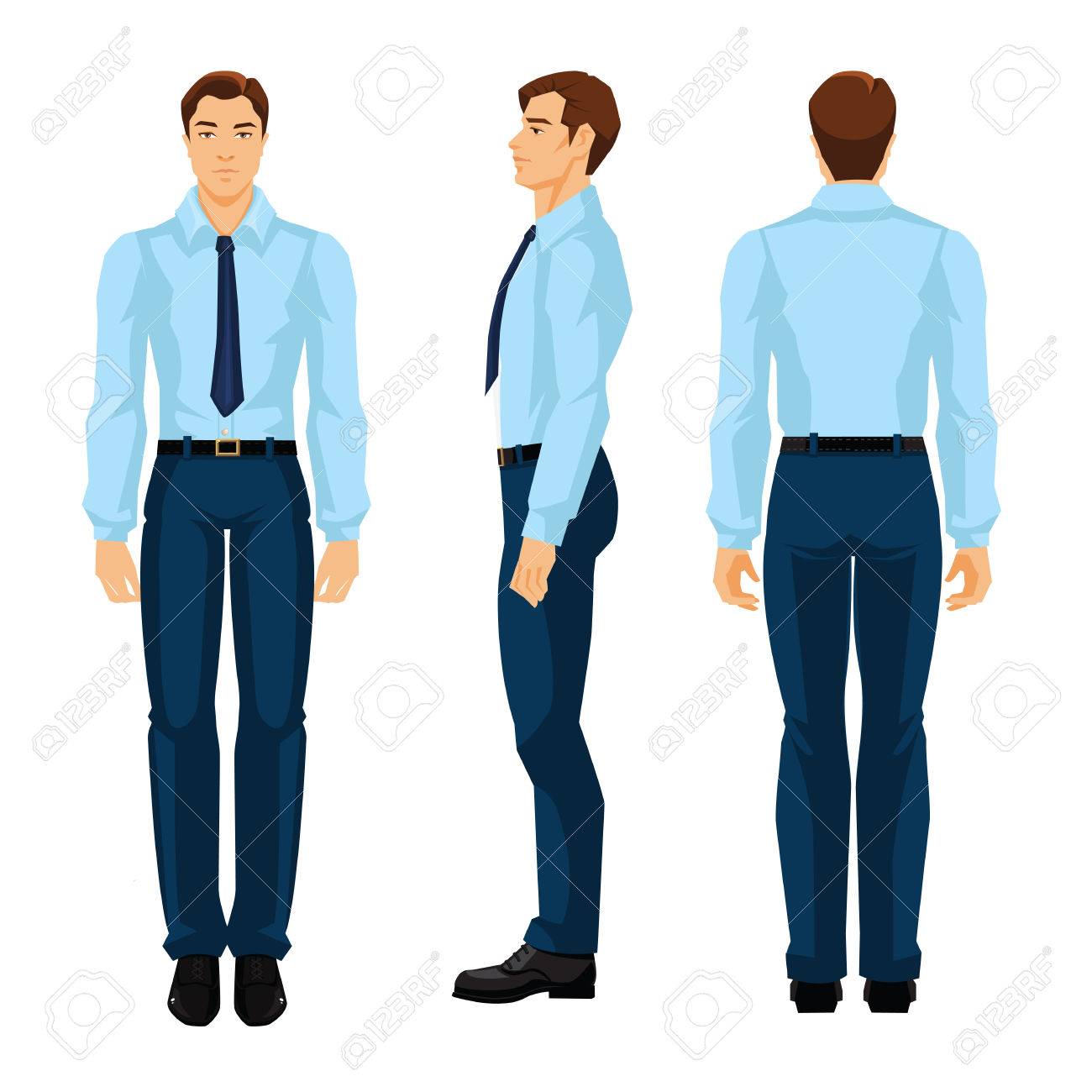 formal blue pant white shirt
