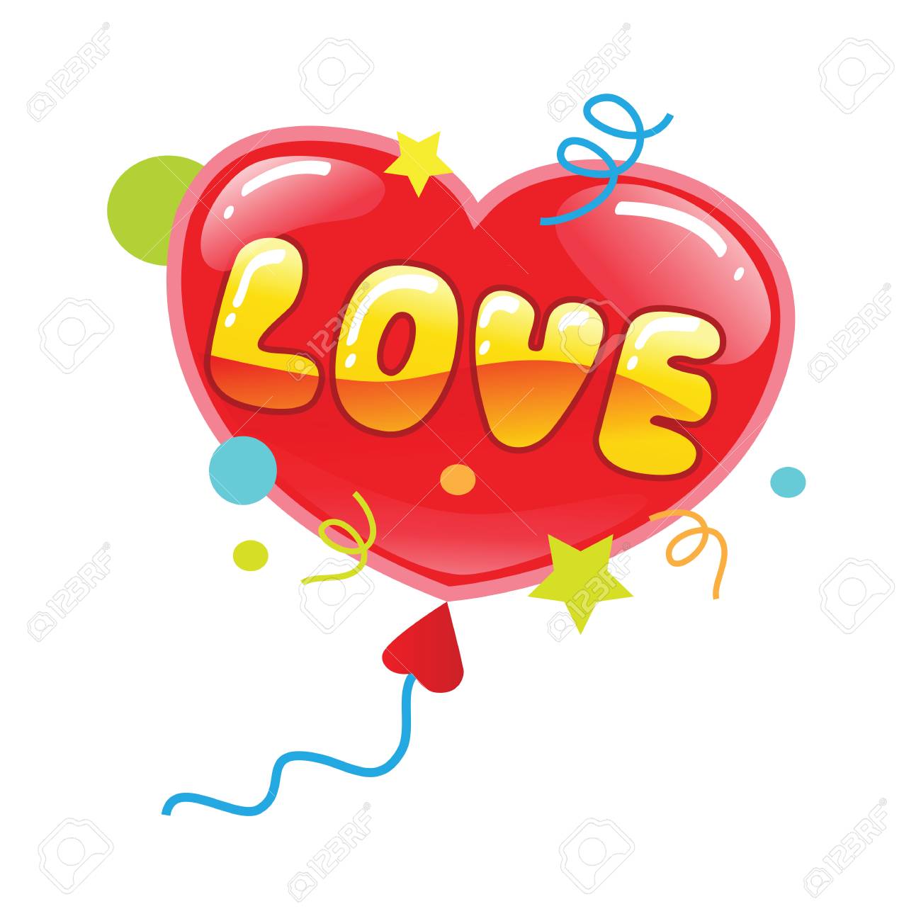 Red Heart Balloon With Word Love Stock Vector Red Heart Balloon With Word Love Stock Vector