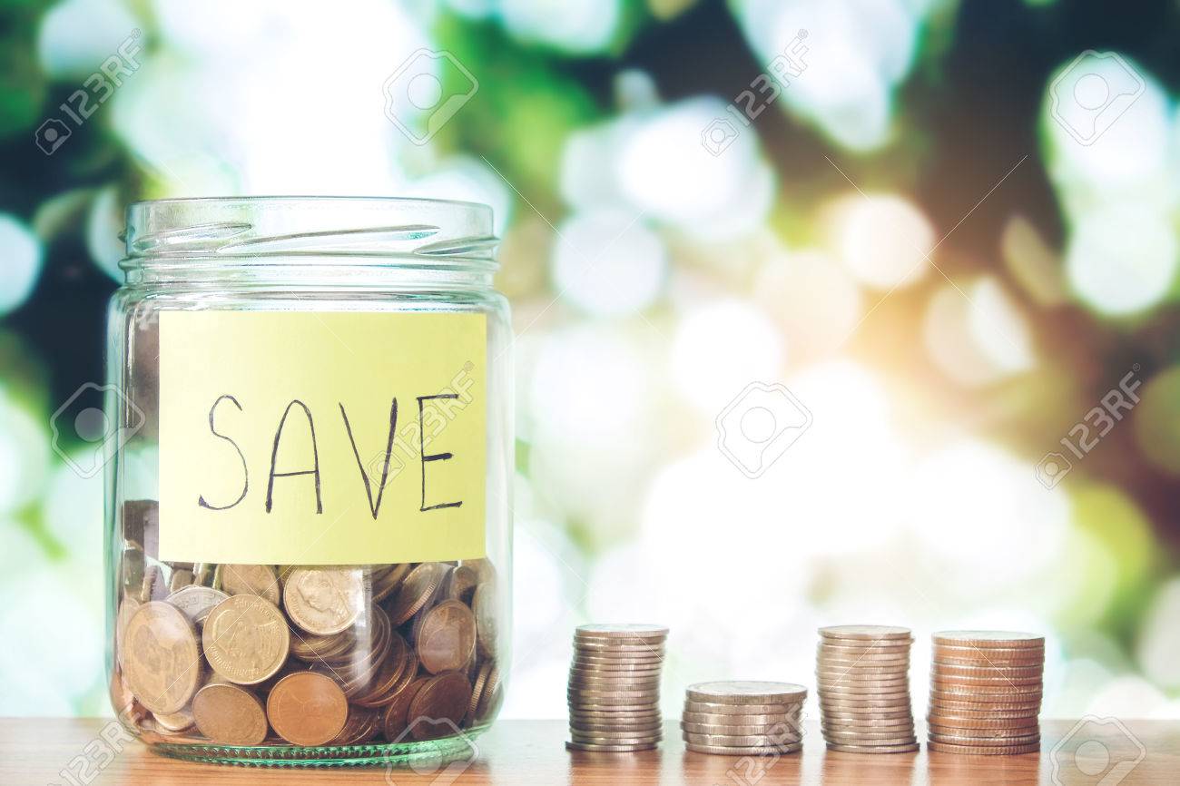 savings word with coin in glass jar stock photo picture and royalty word with jar