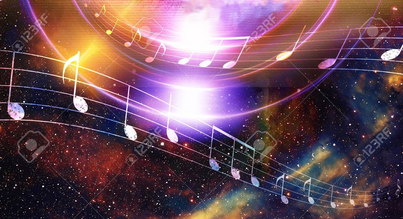 Music Note And Space With Stars. Abstract Color Background. Music Concept Stock Photo, Picture and Royalty Free Image. Image 51684631.