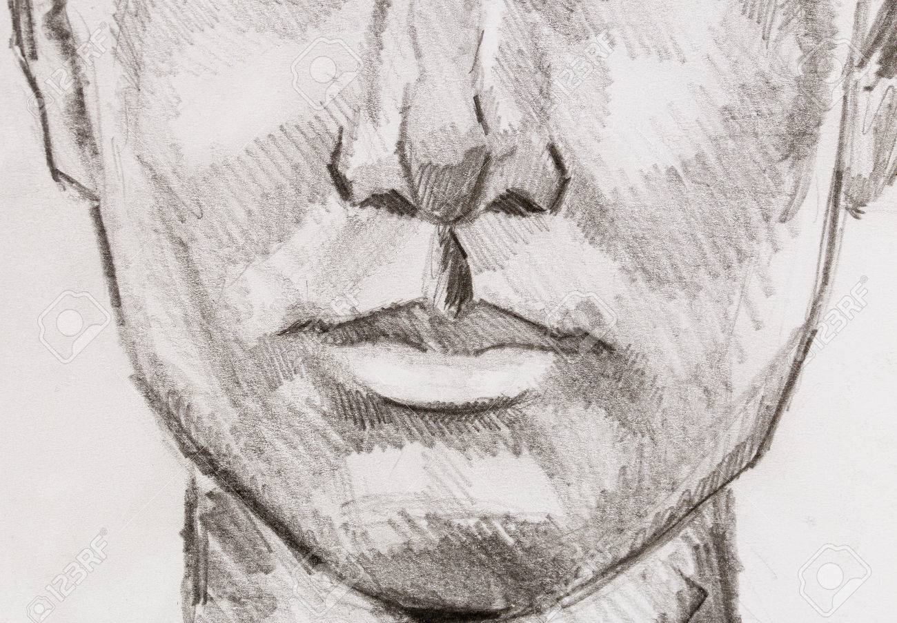 Femme Levres Crayon Dessin Sur Papier Le Contact Visuel Banque D Images Et Photos Libres De Droits Image