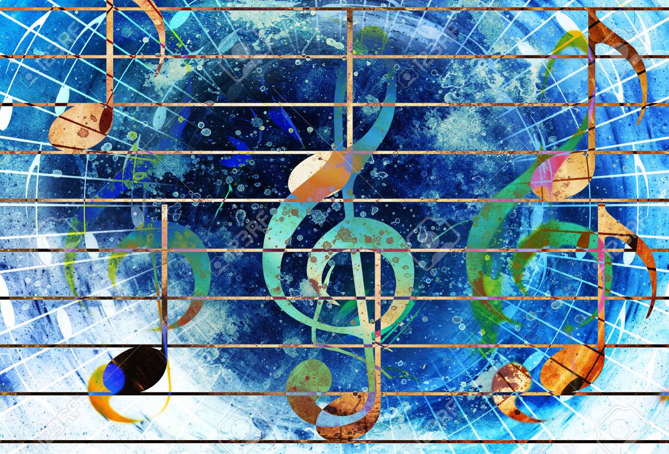 Abstract Set Of Music Clefs And Lines With Notes, Music Theme