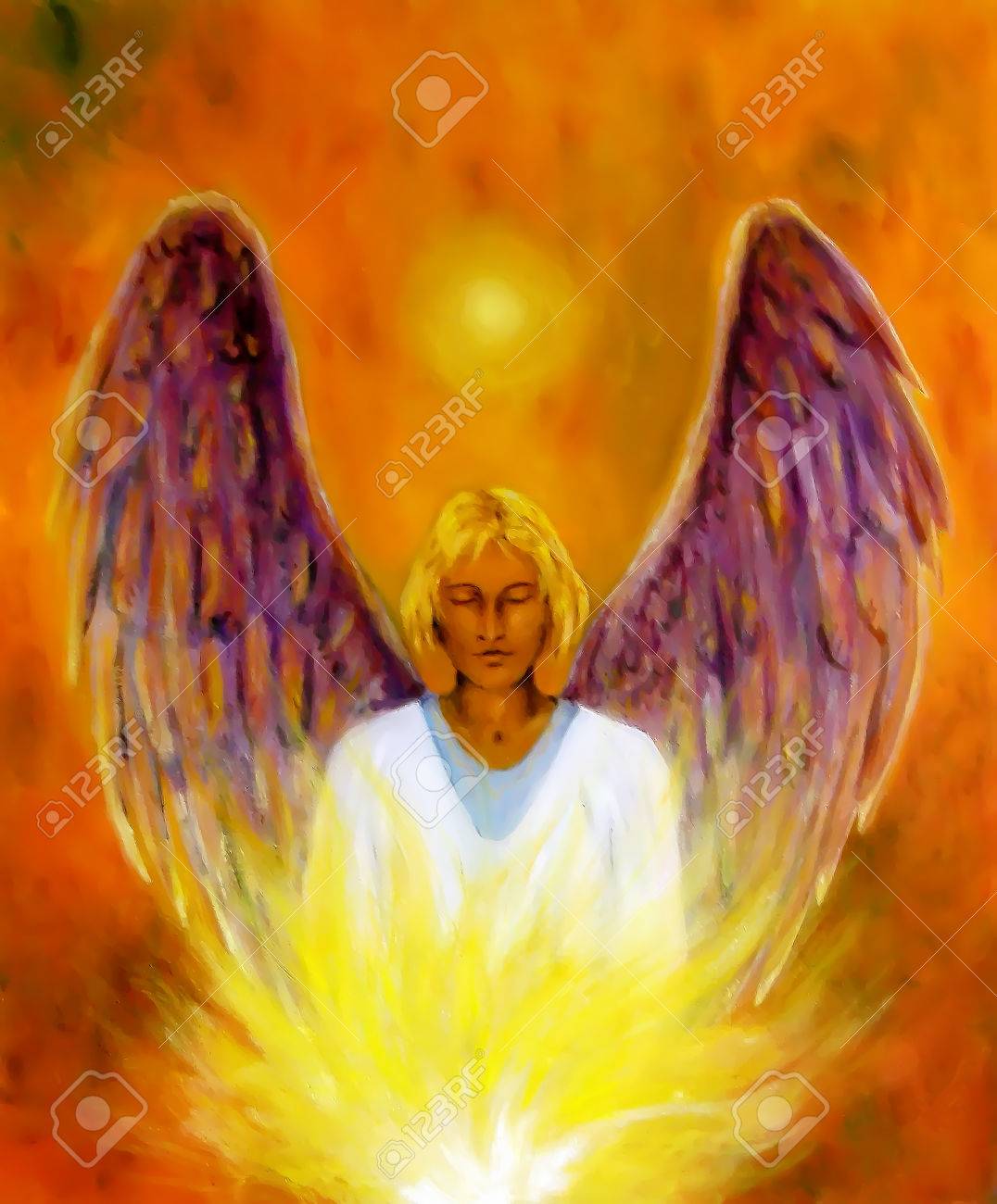 美しい精神的な天使 絵画とグラフィックの効果 の写真素材 画像素材 Image