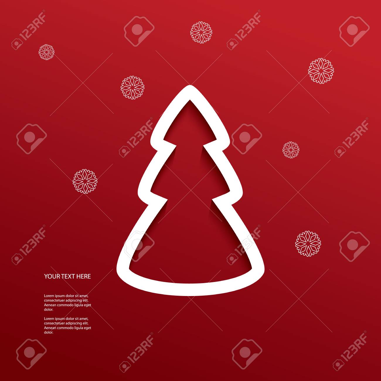 christmas illustration with cutout 3d effect suitable for christmas