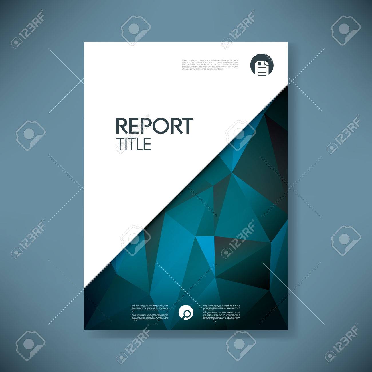 report cover template with low poly background business brochure report cover template
