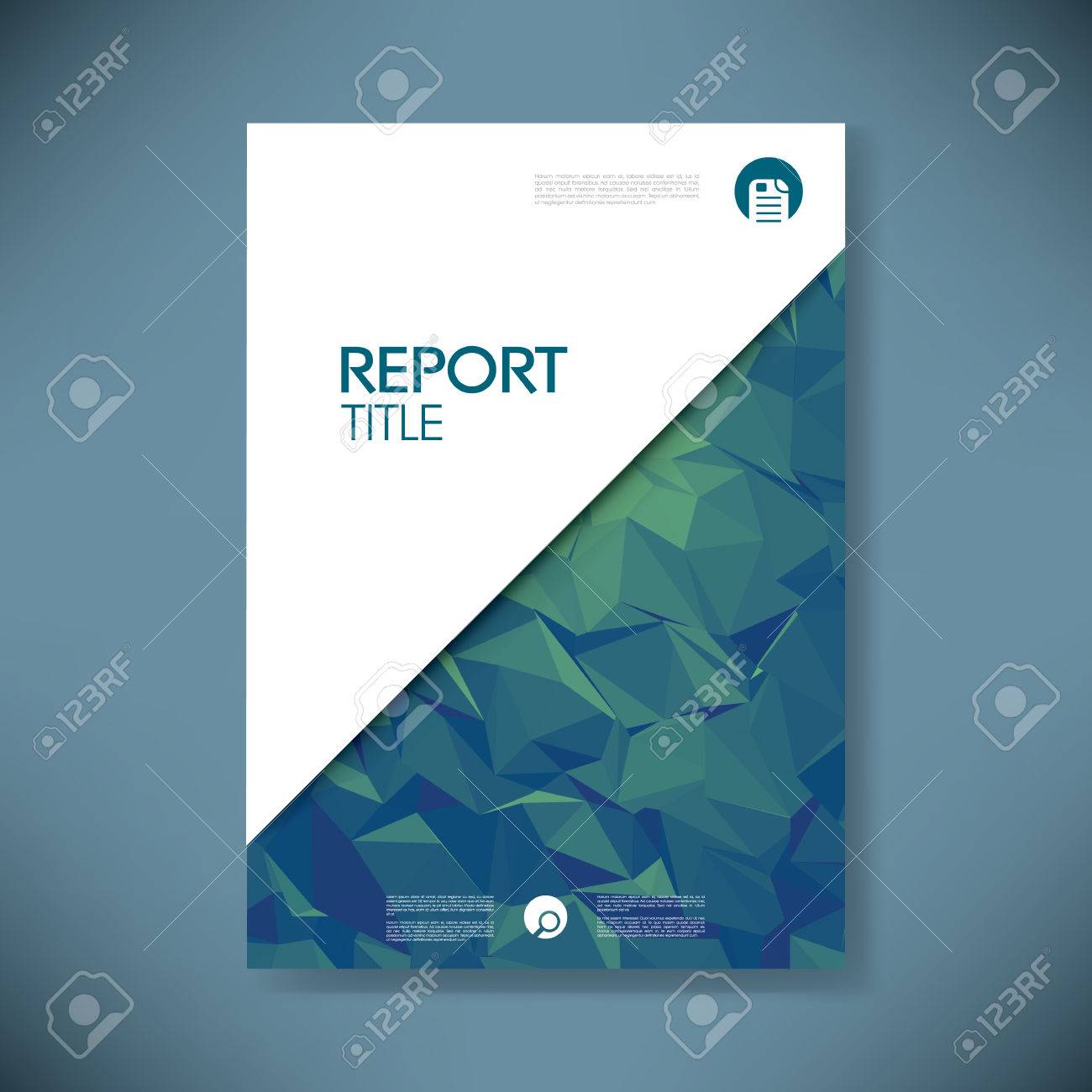 business report cover template on green low poly background free report cover page template