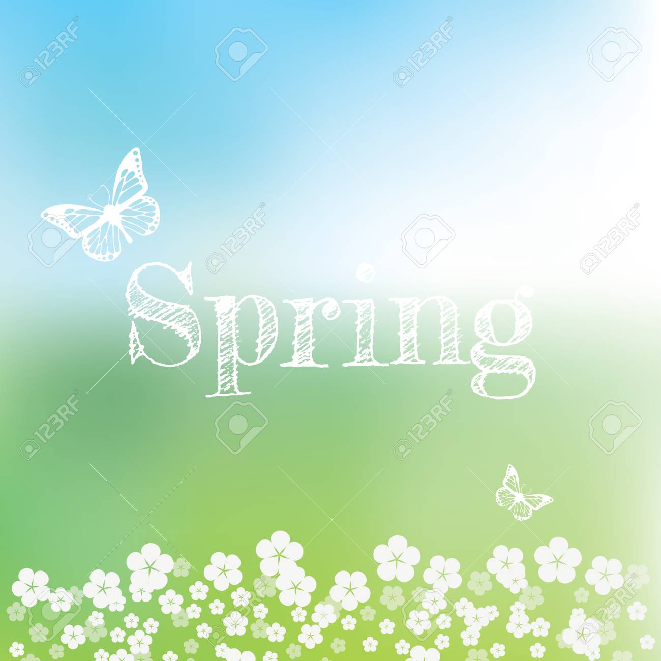 Spring Vector Wallpaper With Bokeh Background And Handwritten Spring Vector Wallpaper With Bokeh Background And Handwritten