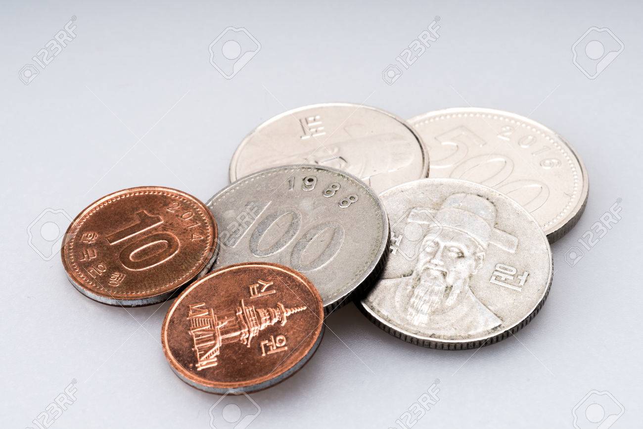 Korean Money (won) In Change. 500, 100, And 10 Won. Stock Photo, Picture  and Royalty Free Image. Image 75608338.