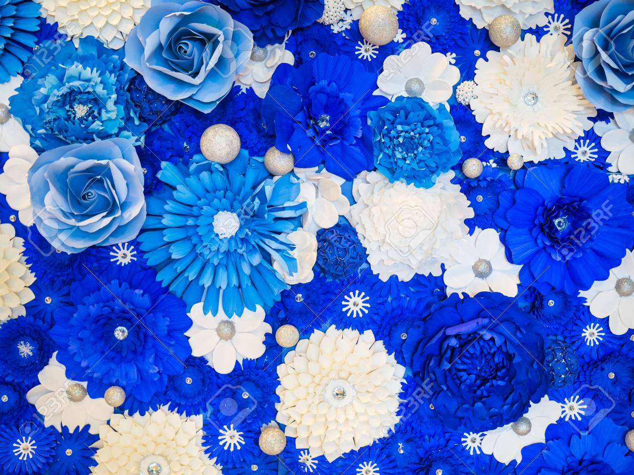 Bleu Et Blanc Différents Types De Bouquet De Fleurs Pour Le Fond