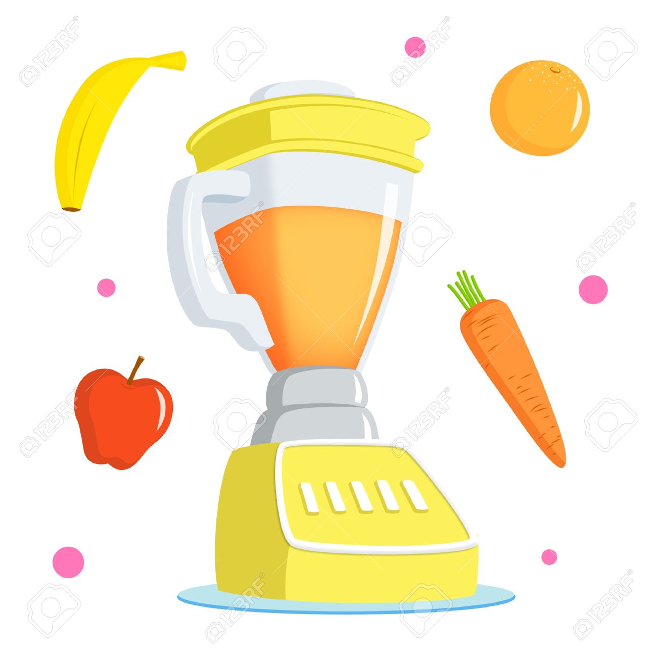 Juice blender with banana, apple, orange and carrot. - 9739179 Juice blender with banana, apple, orange and carrot. - 9739179