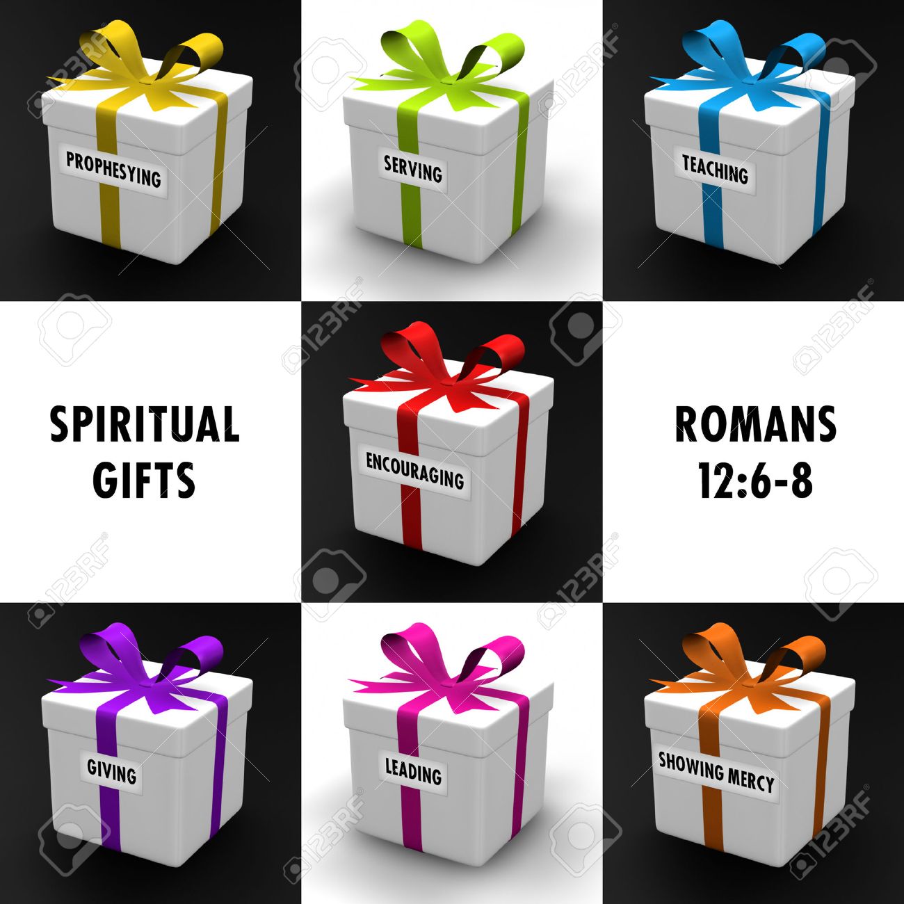 Gifts Representing The Gifts Of The Holy Spirit. Stock Photo, Picture And  Royalty Free Image. Image 35598577.
