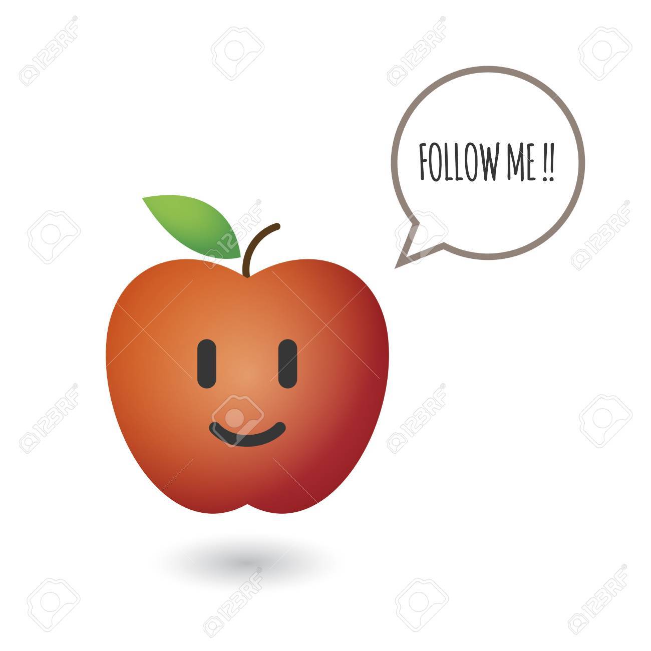 かわいい赤い新鮮なリンゴのイラストのイラスト素材 ベクタ Image