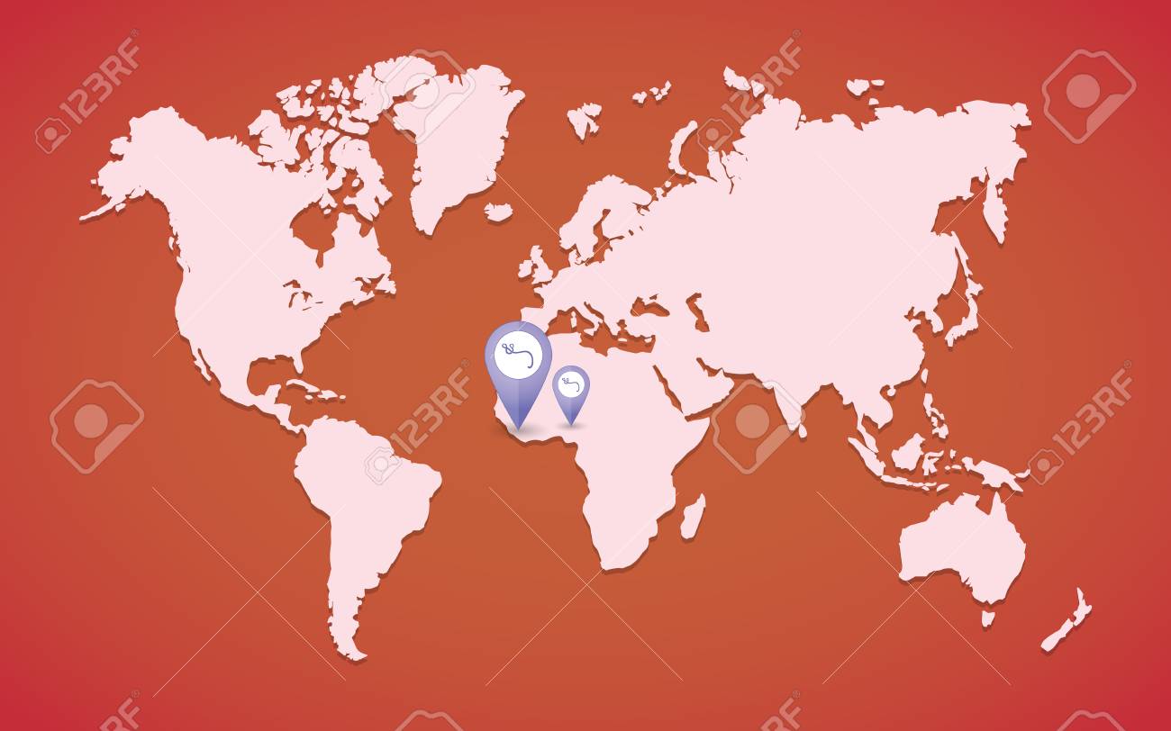 エボラ世界地図図地図記号付き のイラスト素材 ベクタ Image