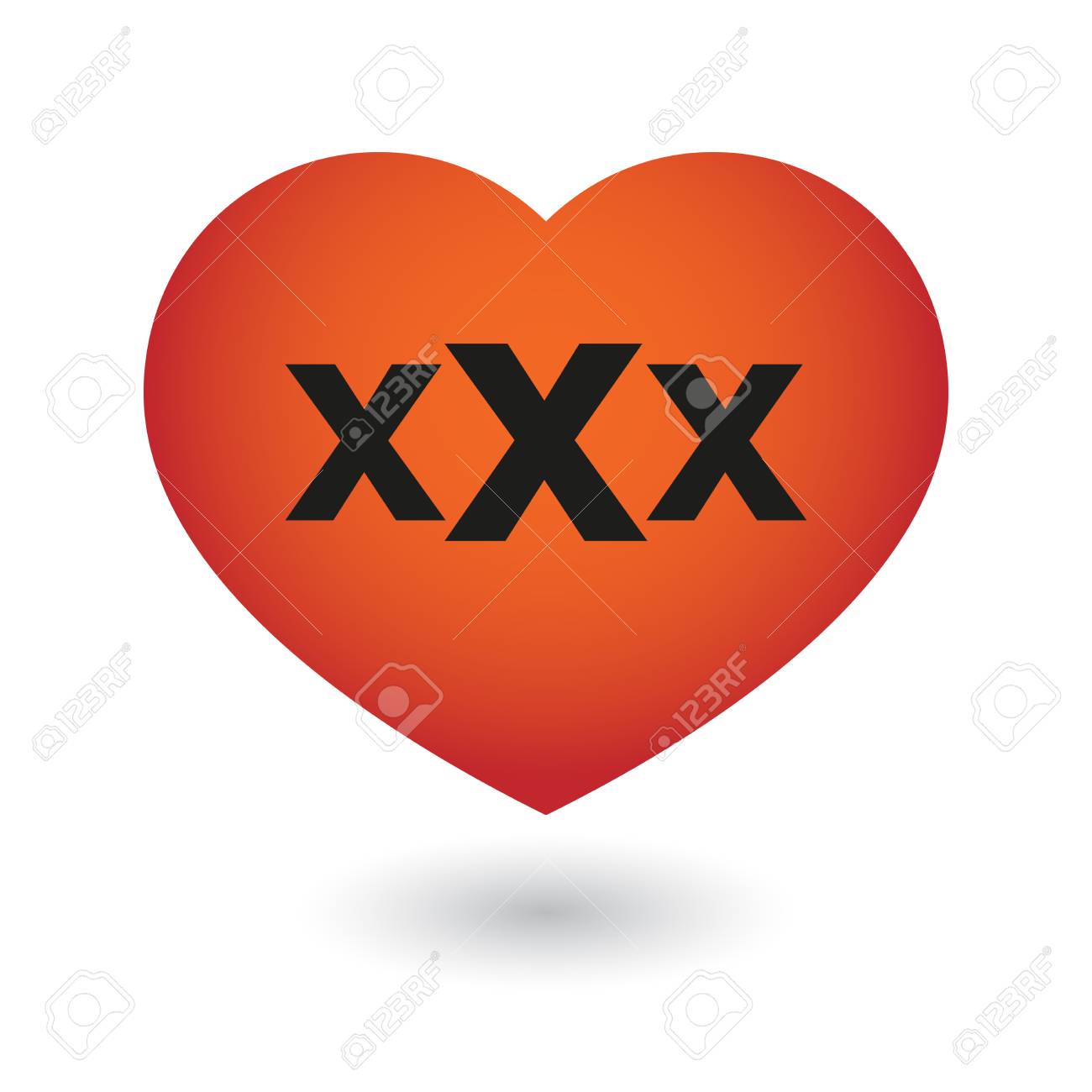 트리플 엑스 기호로 고립 된 마음의 그림 로열티 무료 사진, 그림, 이미지 그리고 스톡포토그래피. Image 31605289