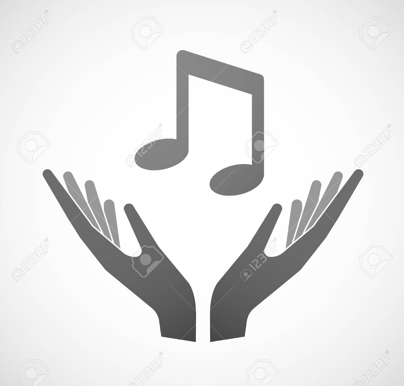 音楽ノートを提供する 2 つの手のイラストのイラスト素材 ベクタ Image