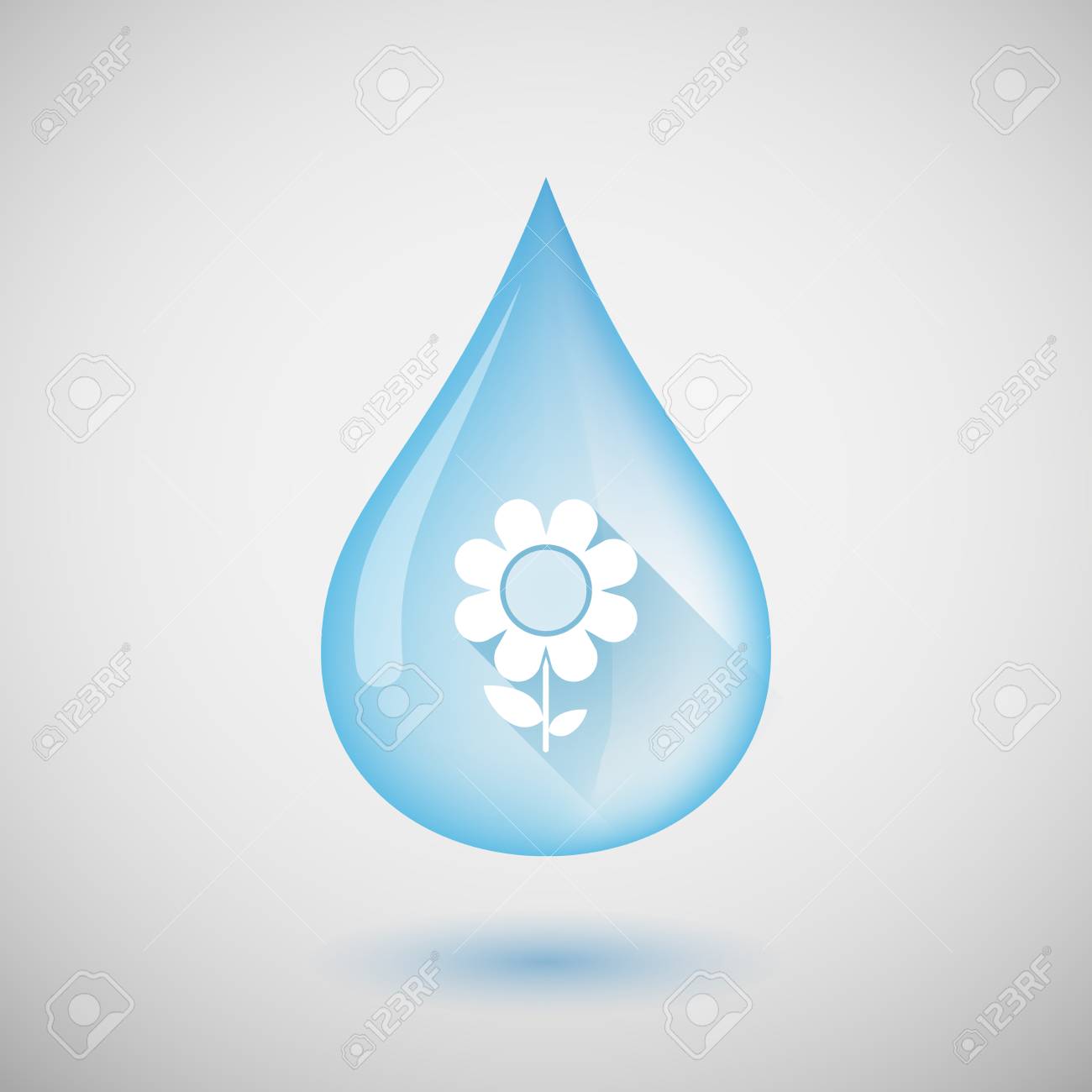 花と水滴のイラストのイラスト素材 ベクタ Image