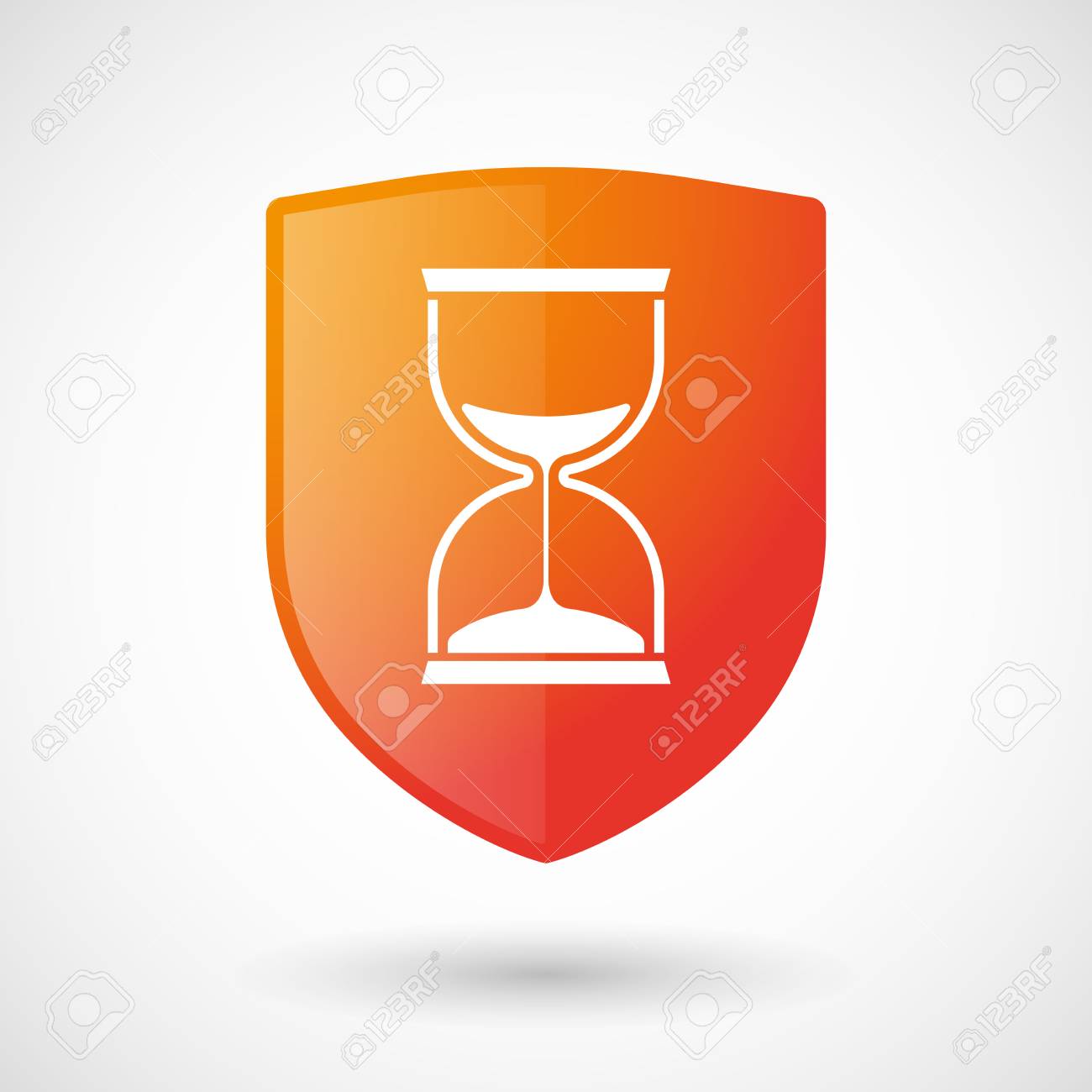 砂の時計と盾のアイコンの図 のイラスト素材 ベクタ Image