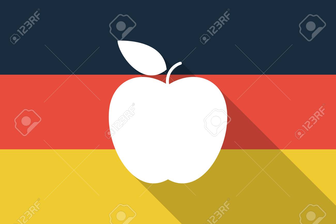 リンゴとドイツの長い影の国旗のイラストのイラスト素材 ベクタ Image リンゴとドイツの長い影の国旗のイラストのイラスト素材 ベクタ Image