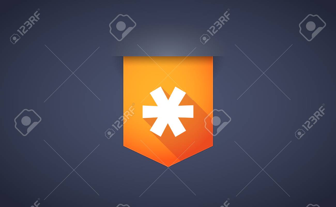 アスタリスク付きの長い影リボン アイコンのイラストのイラスト素材 ベクタ Image 42203968